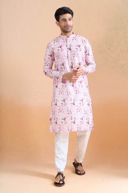 Arihant Rai Sinha Floral Print Kurta & Cream Pant Set 