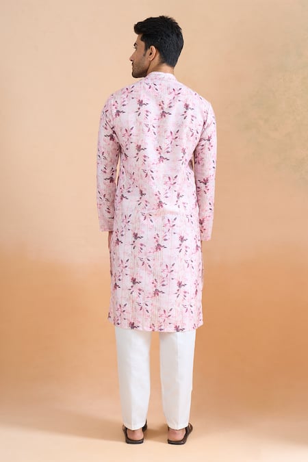 Arihant Rai Sinha Floral Print Kurta & Cream Pant Set 
