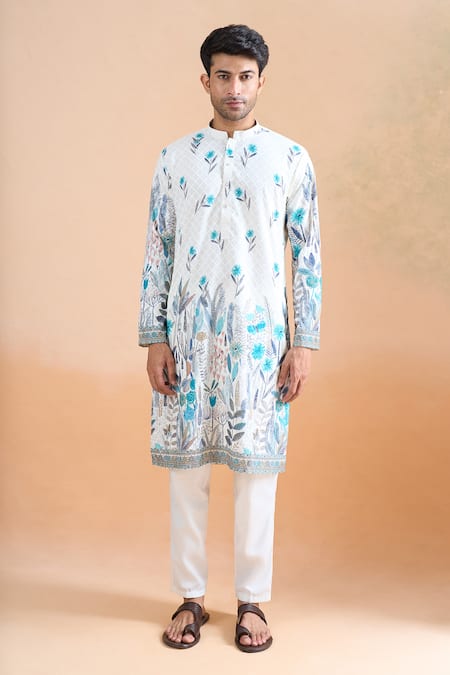Buy Arihant Rai Sinha Cream Cotton Embroidery, Sequins Kurta Set Online at Aza Fashions Buy_Arihant Rai Sinha_Cream Cotton Embroidery, Sequins Kurta Set _Online_at_Aza_Fashions