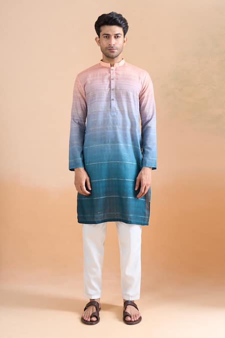 Arihant Rai Sinha Multi Color Cotton Multicolour Ombre Kurta Set Online at Aza Fashions Arihant Rai Sinha_Multi Color Cotton Multicolour Ombre Kurta Set _Online_at_Aza_Fashions