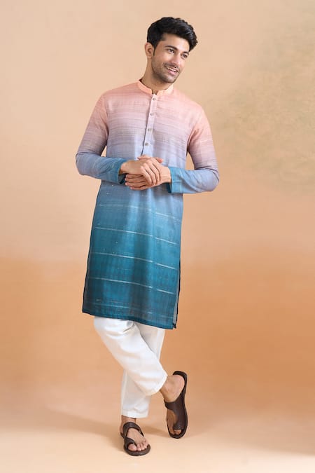 Buy Arihant Rai Sinha Multi Color Cotton Multicolour Ombre Kurta Set Online at Aza Fashions Buy_Arihant Rai Sinha_Multi Color Cotton Multicolour Ombre Kurta Set _Online_at_Aza_Fashions