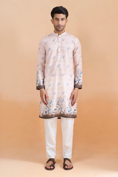 Buy Arihant Rai Sinha Cream Cotton Sequins, Embroidery Thread And Printed Kurta Set Online at Aza Fashions Buy_Arihant Rai Sinha_Cream Cotton Sequins, Embroidery Thread And Printed Kurta Set _Online_at_Aza_Fashions