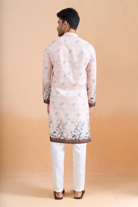 Arihant Rai Sinha Cream Thread & Sequin Printed Kurta Set 