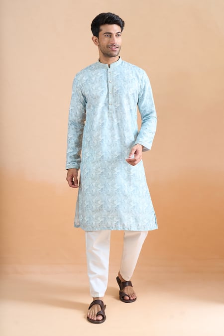 Arihant Rai Sinha Pista Printed Kurta Set  
