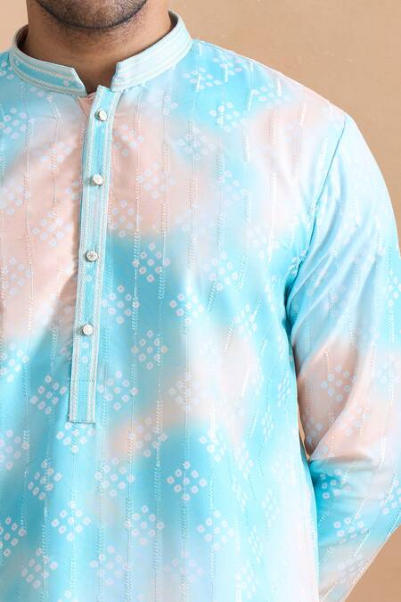 Shop Arihant Rai Sinha Blue Cotton Sequins Digital Print Kurta Set Online at Aza Fashions Shop_Arihant Rai Sinha_Blue Cotton Sequins Digital Print Kurta Set _Online_at_Aza_Fashions