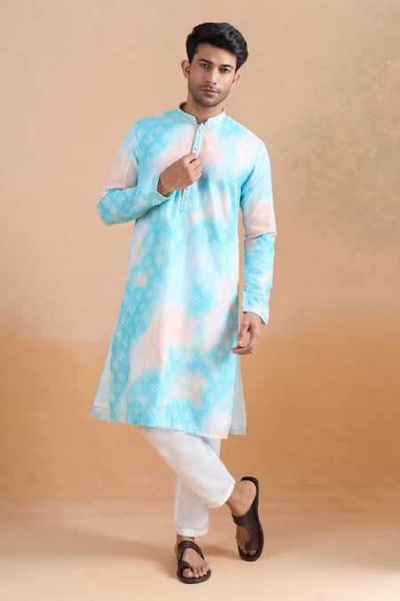 Arihant Rai Sinha Blue Digital Print Kurta Set 