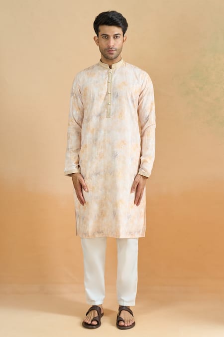 Arihant Rai Sinha Yellow Cotton Sequins, Embroidery Thread And Kurta Set Online at Aza Fashions Arihant Rai Sinha_Yellow Cotton Sequins, Embroidery Thread And Kurta Set _Online_at_Aza_Fashions