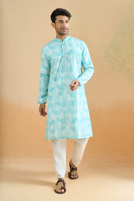 Arihant Rai Sinha Digital Print Blue Kurta Set 