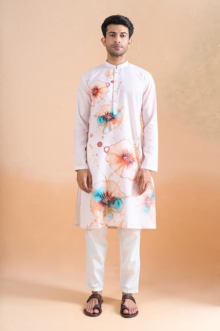 Buy Arihant Rai Sinha Cream Cotton Digital Printed Kurta Set Online at Aza Fashions Buy_Arihant Rai Sinha_Cream Cotton Digital Printed Kurta Set _Online_at_Aza_Fashions