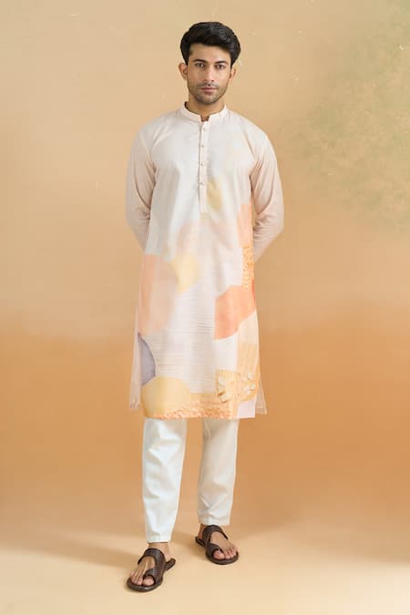 Arihant Rai Sinha Cream Cotton Digital Printed Kurta Set Online at Aza Fashions Arihant Rai Sinha_Cream Cotton Digital Printed Kurta Set _Online_at_Aza_Fashions