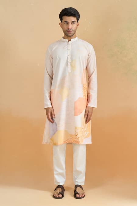 Buy Arihant Rai Sinha Cream Cotton Digital Printed Kurta Set Online at Aza Fashions Buy_Arihant Rai Sinha_Cream Cotton Digital Printed Kurta Set _Online_at_Aza_Fashions