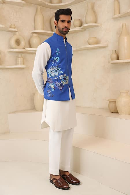 Courtyard By Abhi Handcrafted Nehru Jacket & Kurta Set 