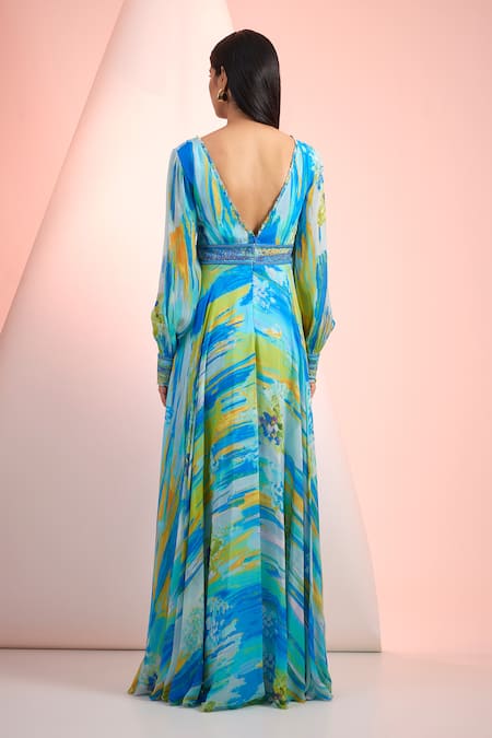 Mandira Wirk Resort Printed Chiffon Dress 