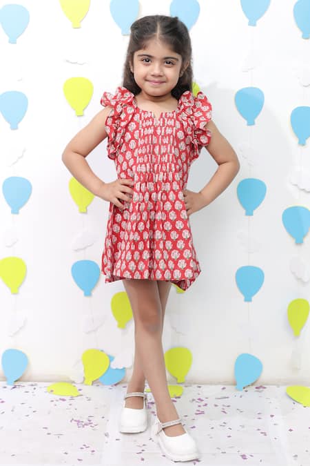 TINY COLOUR Red Printed Dress 