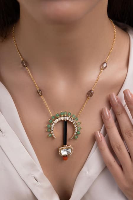 Joules By Radhika Green Designer Tarangi Necklace 