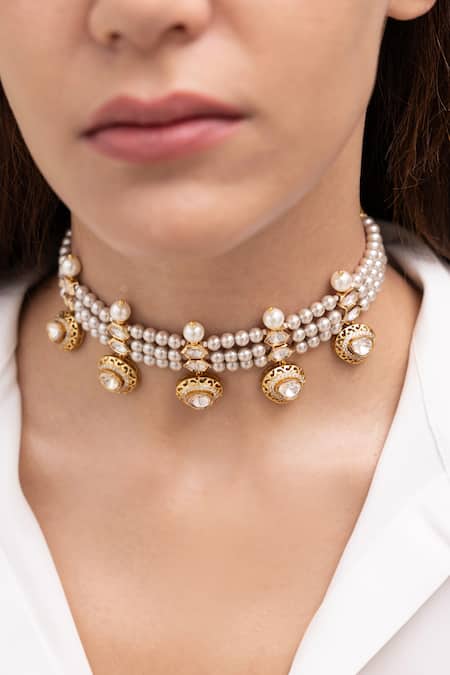 Joules By Radhika Fidaa Gold Finish Choker Necklace 