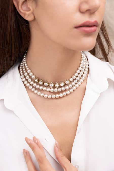 Joules By Radhika Pearl Choker Necklace 