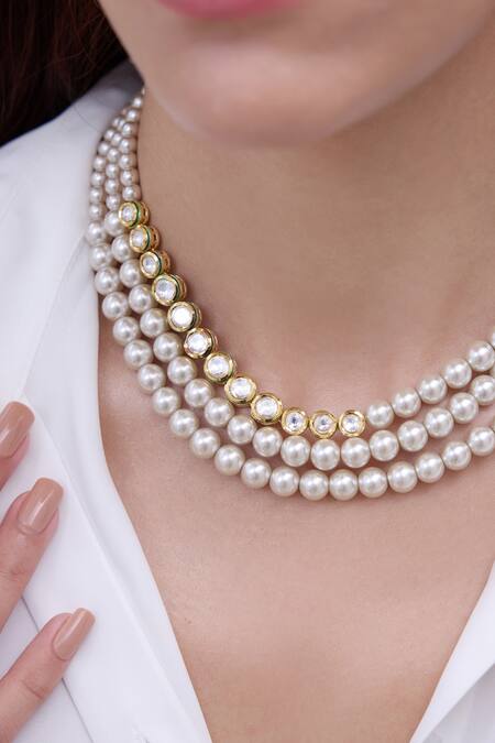 Joules By Radhika White Karvi Choker Online at Aza Fashions Joules By Radhika_White Karvi Choker _Online_at_Aza_Fashions