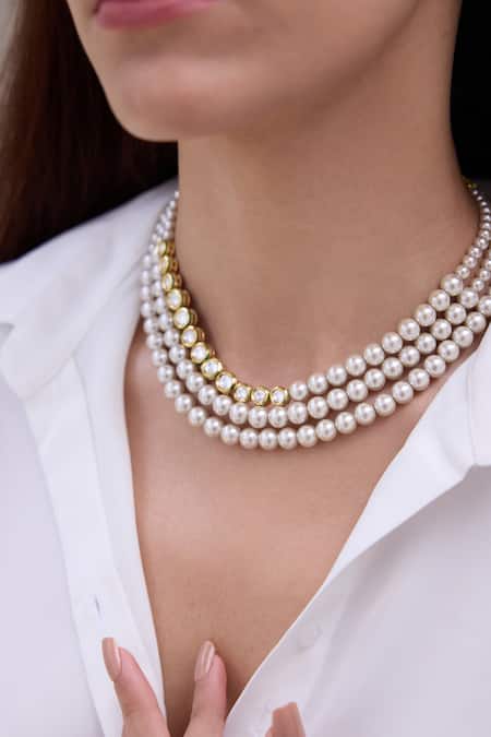 Shop Joules By Radhika White Karvi Choker at Aza Fashions Shop_Joules By Radhika_White Karvi Choker _at_Aza_Fashions