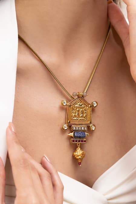 Joules By Radhika Aurelia Gold Finish Designer Necklace 