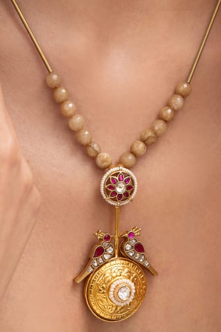 Joules By Radhika Mahek Gold Finish Necklace 