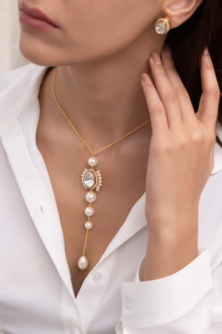 Joules By Radhika Miraya Gold Finish Necklace Set