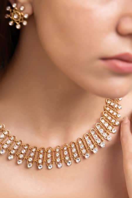 Joules By Radhika Gold Finish Aashna Necklace Set