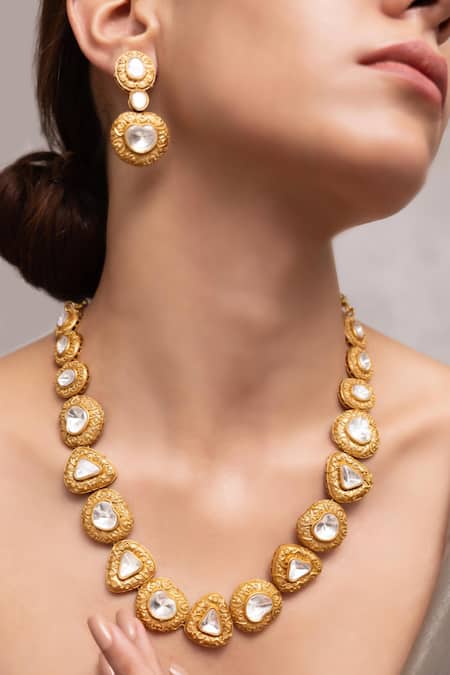Joules By Radhika Reyna Gold Finish Necklace Set 