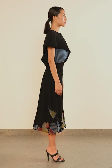 Somya Goyal Sculpted Black Skirt 