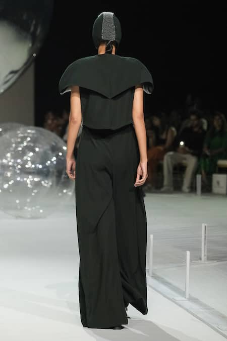 Somya Goyal Forest Green Transformed Cape Jacket 