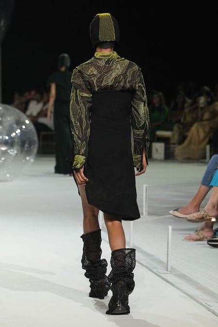 Somya Goyal Black Slant Dress 