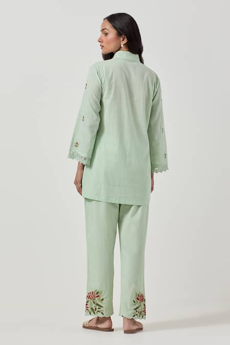 Priya Chaudhary Green Machine Embroidered Kurta & Pant Set 