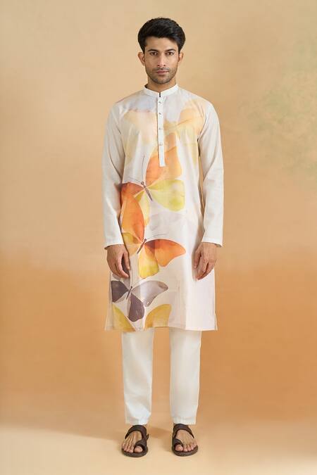 Buy Arihant Rai Sinha Cream Cotton Digital Printed Kurta Set Online at Aza Fashions Buy_Arihant Rai Sinha_Cream Cotton Digital Printed Kurta Set _Online_at_Aza_Fashions