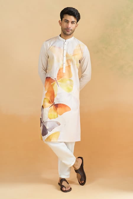 Shop Arihant Rai Sinha Cream Cotton Digital Printed Kurta Set Online at Aza Fashions Shop_Arihant Rai Sinha_Cream Cotton Digital Printed Kurta Set _Online_at_Aza_Fashions