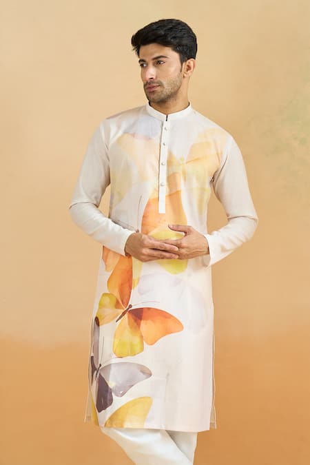 Arihant Rai Sinha Cream Cotton Digital Printed Kurta Set at Aza Fashions Arihant Rai Sinha_Cream Cotton Digital Printed Kurta Set _at_Aza_Fashions