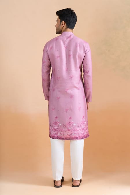 Arihant Rai Sinha Onion Pink Digital Print Kurta Set 