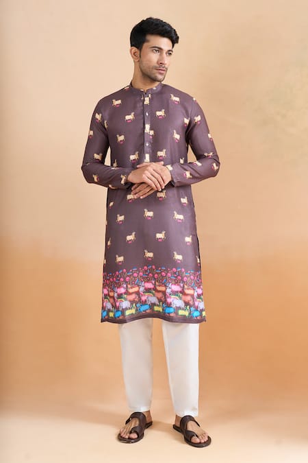 Arihant Rai Sinha Purple Digital Print Kurta Set 