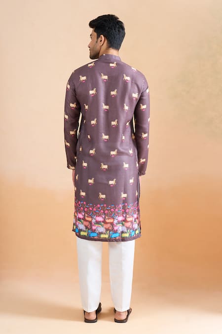 Arihant Rai Sinha Purple Digital Print Kurta Set 