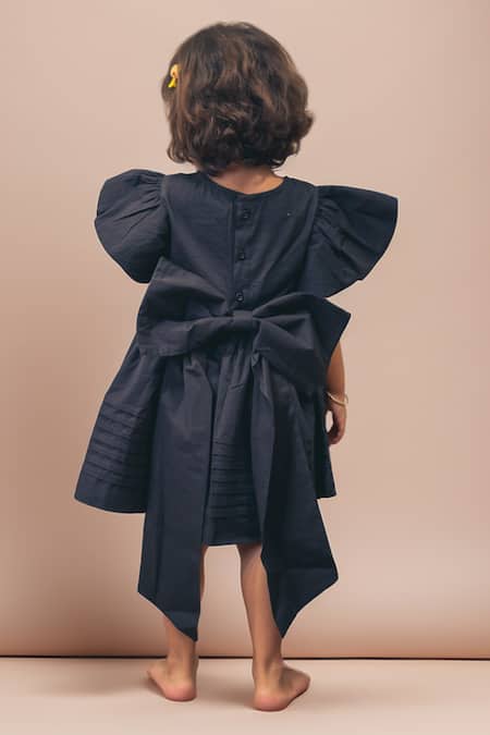 Petite Pomme Black Bow Frock for Girls 