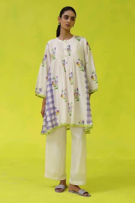 ROZA Floral Chanderi Kurta Set 