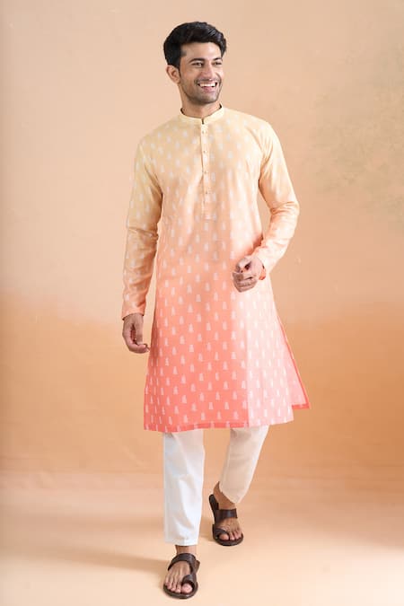 Arihant Rai Sinha Shaded Peach Digital Print Kurta Set 