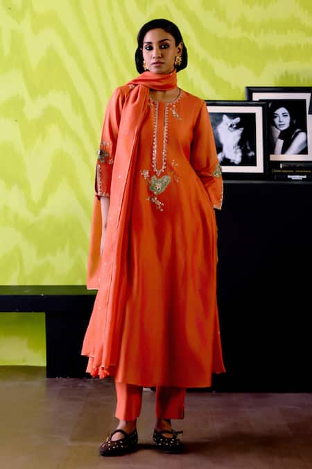 Deep Thee Rust Orange A-line Kurta Set 