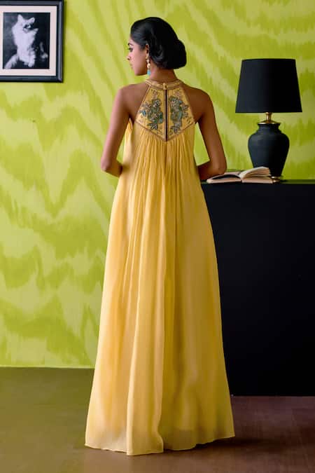 Deep Thee Buttercup Yellow Halter Neck Dress 