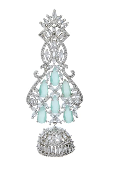 Buy Nazaakat By Samara Singh Aqua American Diamond Earrings Online at Aza Fashions Buy_Nazaakat By Samara Singh_Aqua American Diamond Earrings _Online_at_Aza_Fashions