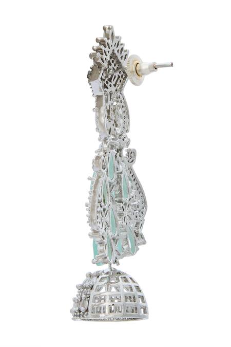 Shop Nazaakat By Samara Singh Aqua American Diamond Earrings Online at Aza Fashions Shop_Nazaakat By Samara Singh_Aqua American Diamond Earrings _Online_at_Aza_Fashions