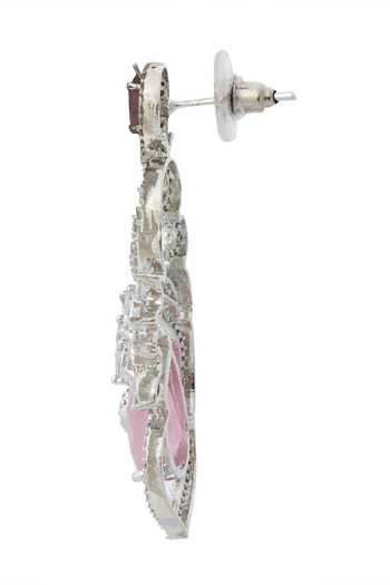Nazaakat By Samara Singh Pink American Diamond Earrings Online at Aza Fashions Nazaakat By Samara Singh_Pink American Diamond Earrings _Online_at_Aza_Fashions