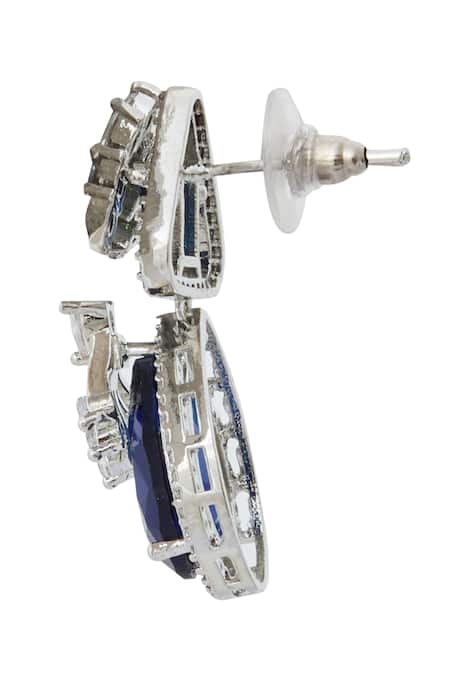 Nazaakat By Samara Singh Blue American Diamond Earrings Online at Aza Fashions Nazaakat By Samara Singh_Blue American Diamond Earrings _Online_at_Aza_Fashions