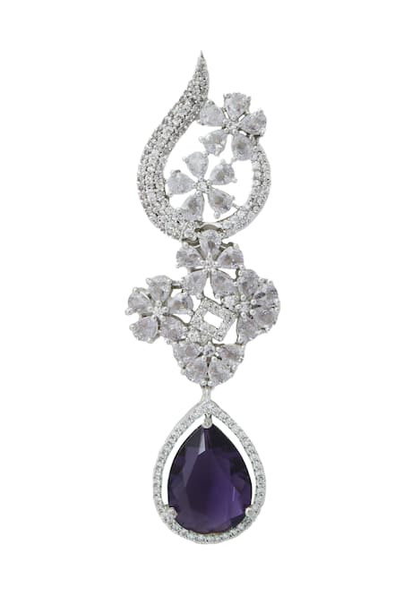 Buy Nazaakat By Samara Singh Purple Violet American Diamond Earrings Online at Aza Fashions Buy_Nazaakat By Samara Singh_Purple Violet American Diamond Earrings _Online_at_Aza_Fashions