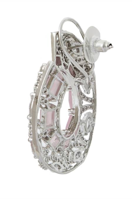 Buy Nazaakat By Samara Singh Pink American Diamond Hoop Earrings Online at Aza Fashions Buy_Nazaakat By Samara Singh_Pink American Diamond Hoop Earrings _Online_at_Aza_Fashions