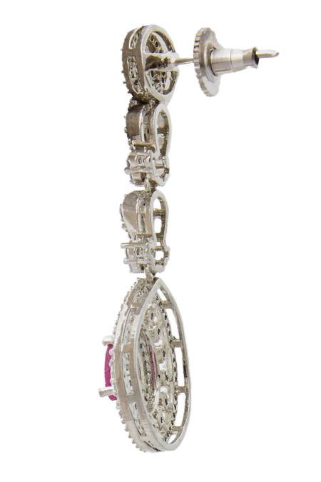 Nazaakat By Samara Singh Red Ruby American Diamond Earrings Online at Aza Fashions Nazaakat By Samara Singh_Red Ruby American Diamond Earrings _Online_at_Aza_Fashions